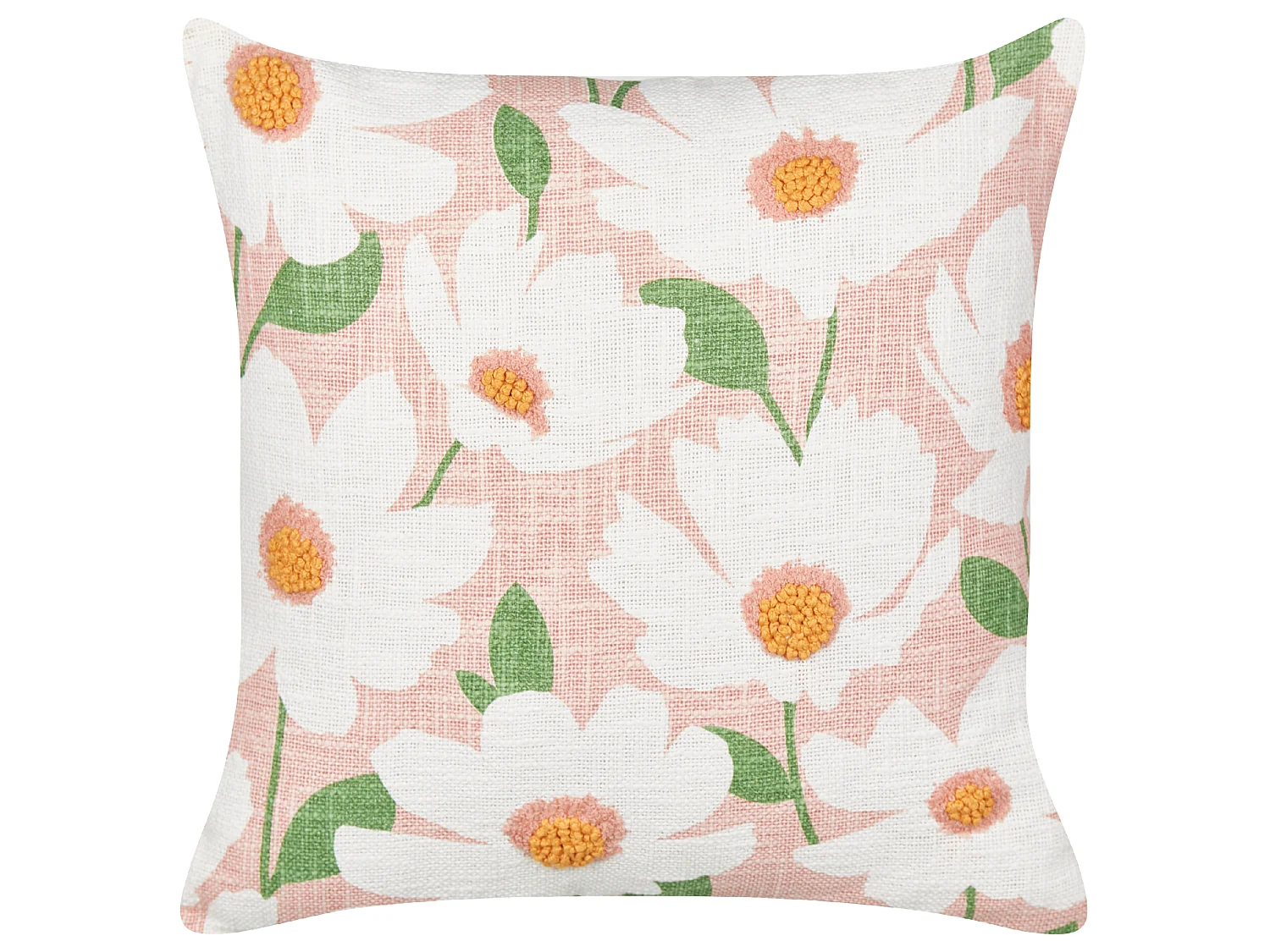 Lot de 2 coussins décoratifs JATROPHA Coton 45 x 45 cm Rose Motif floral