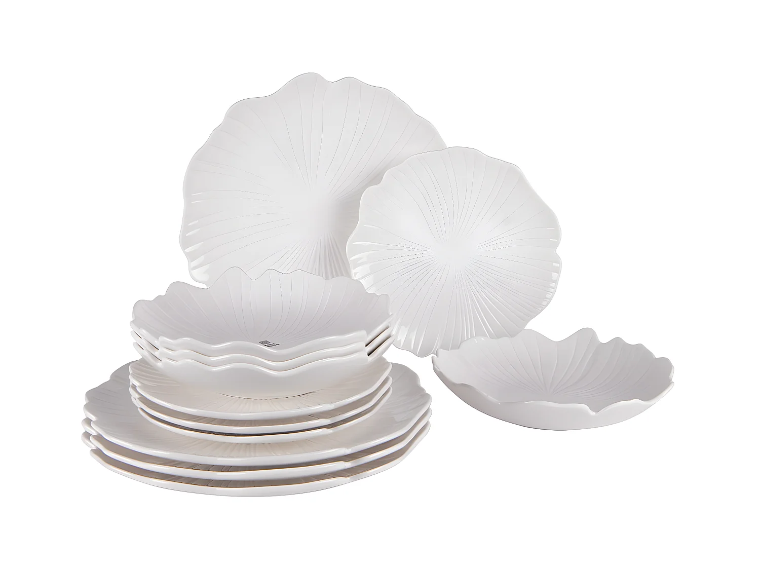 Service d'assiettes Ginkgo 12 pièces