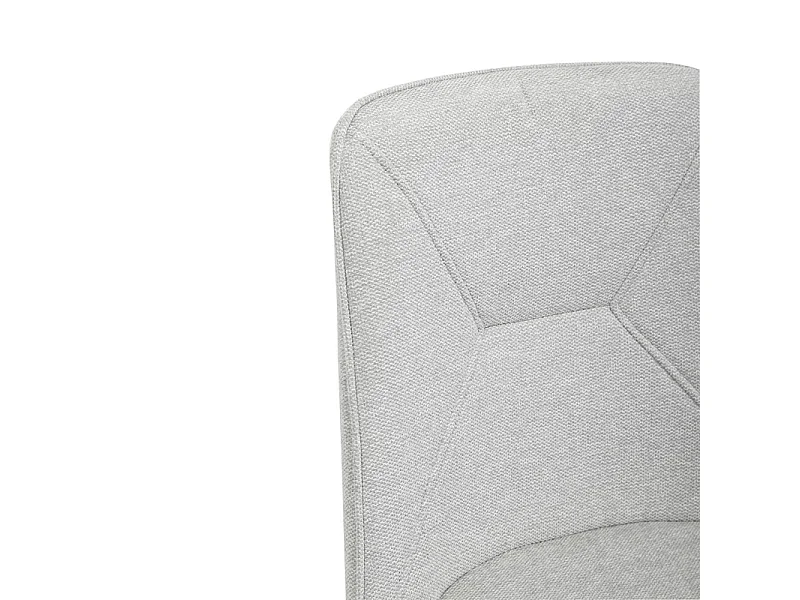 Lot de 2 chaises en tissu gris clair 4 pieds en métal noir - MELANIE