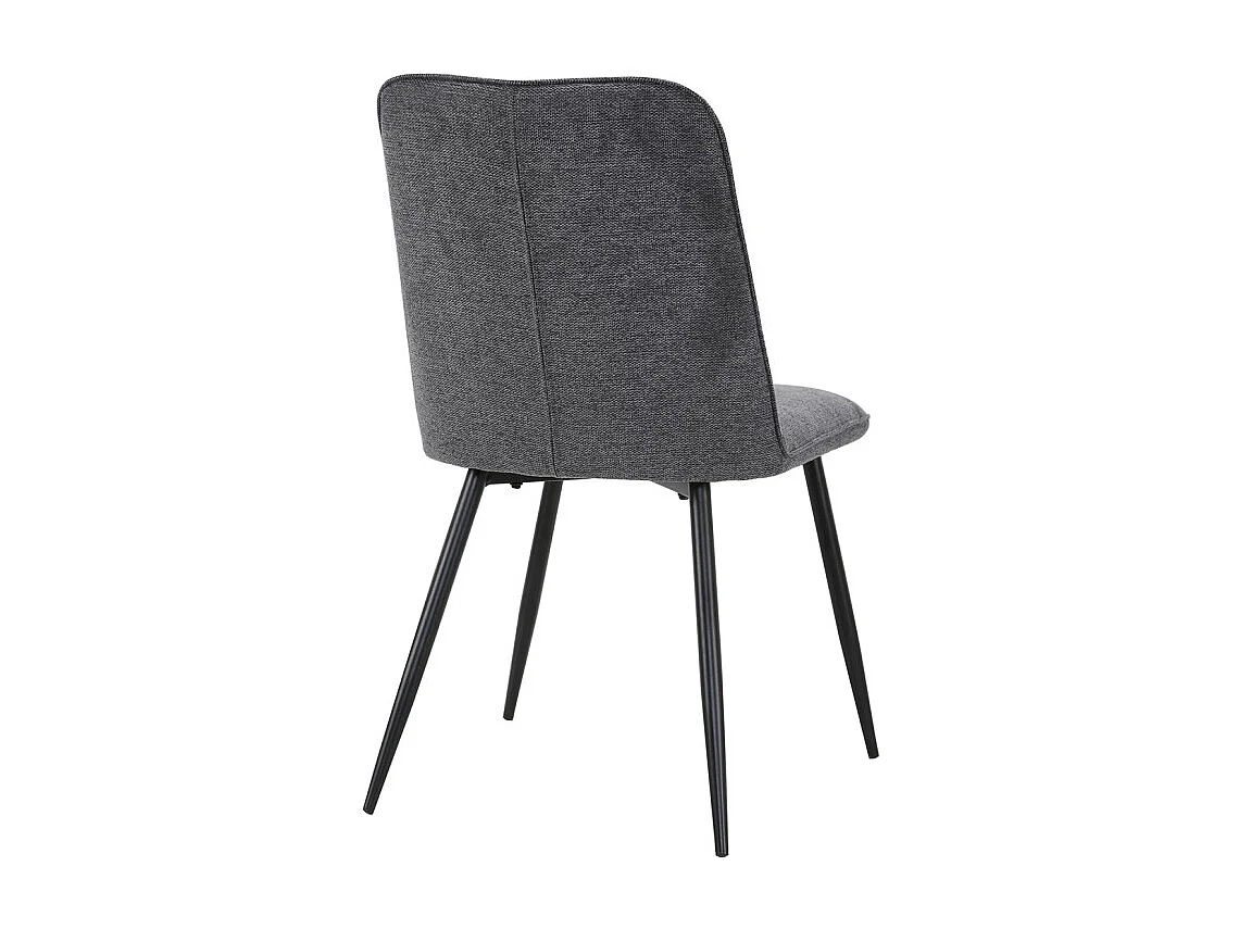 Lot de 2 chaises en tissu gris anthracite 4 pieds métal noir - MELANIE