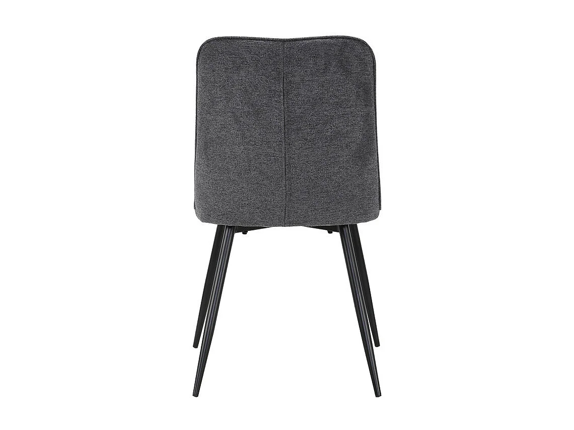 Lot de 2 chaises en tissu gris anthracite 4 pieds métal noir - MELANIE