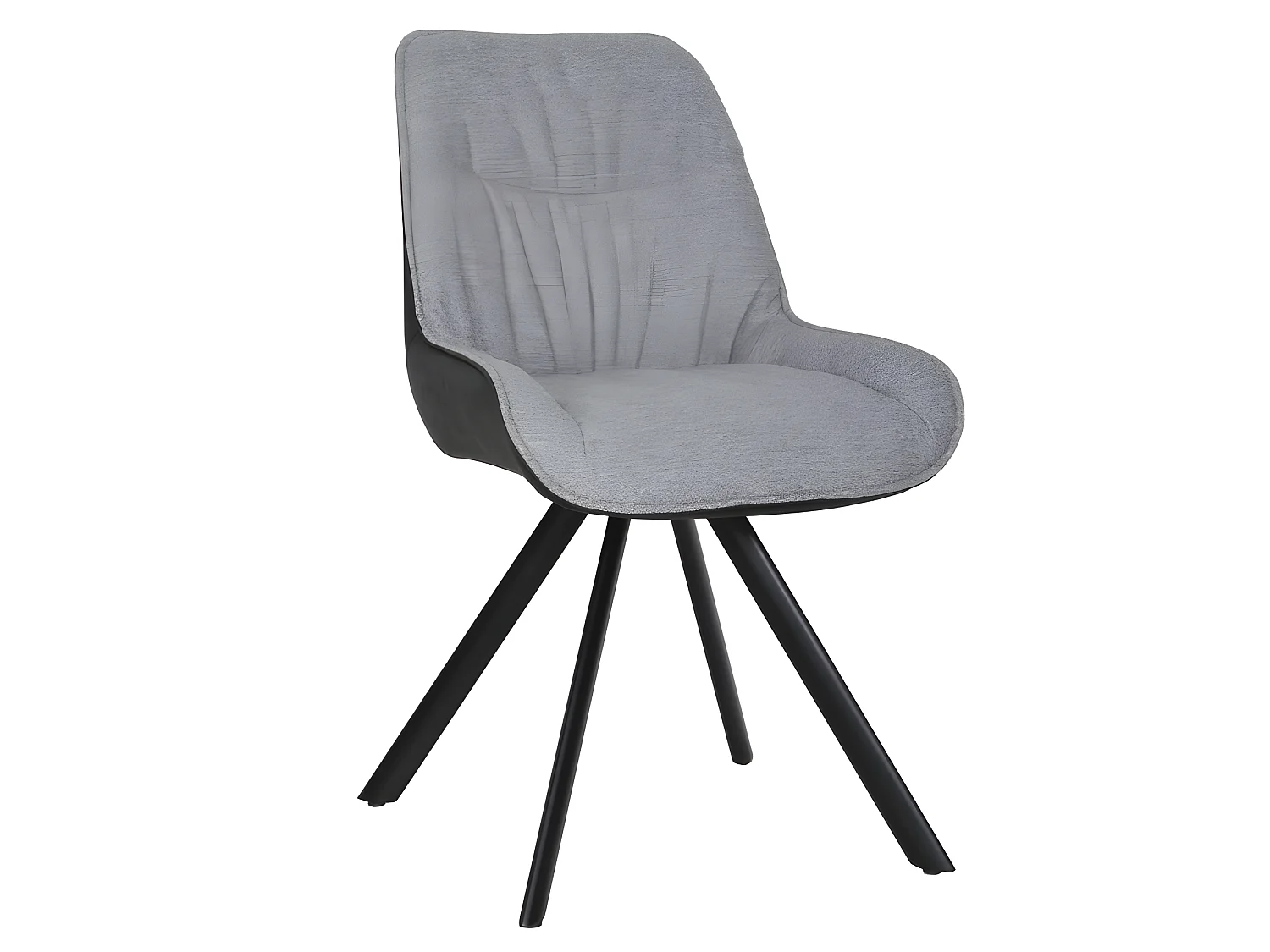 Chaise pivotante 180° tissu gris et microfibre pieds métal - JADEN