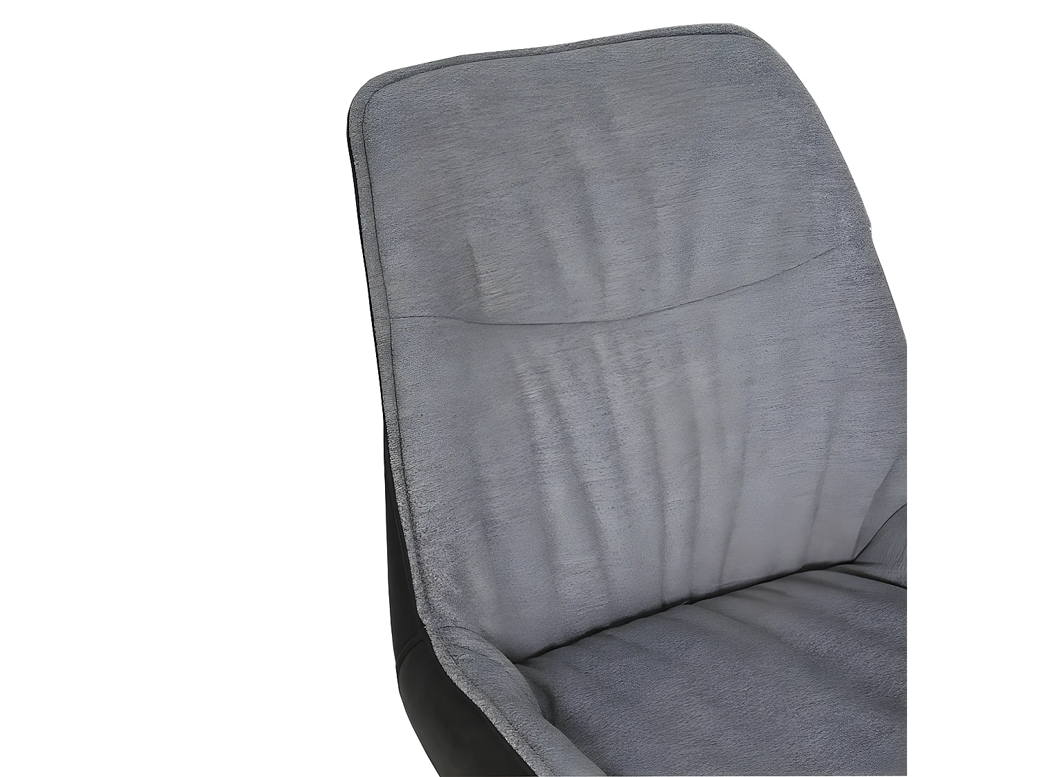 Chaise pivotante 180° tissu gris et microfibre pieds métal - JADEN