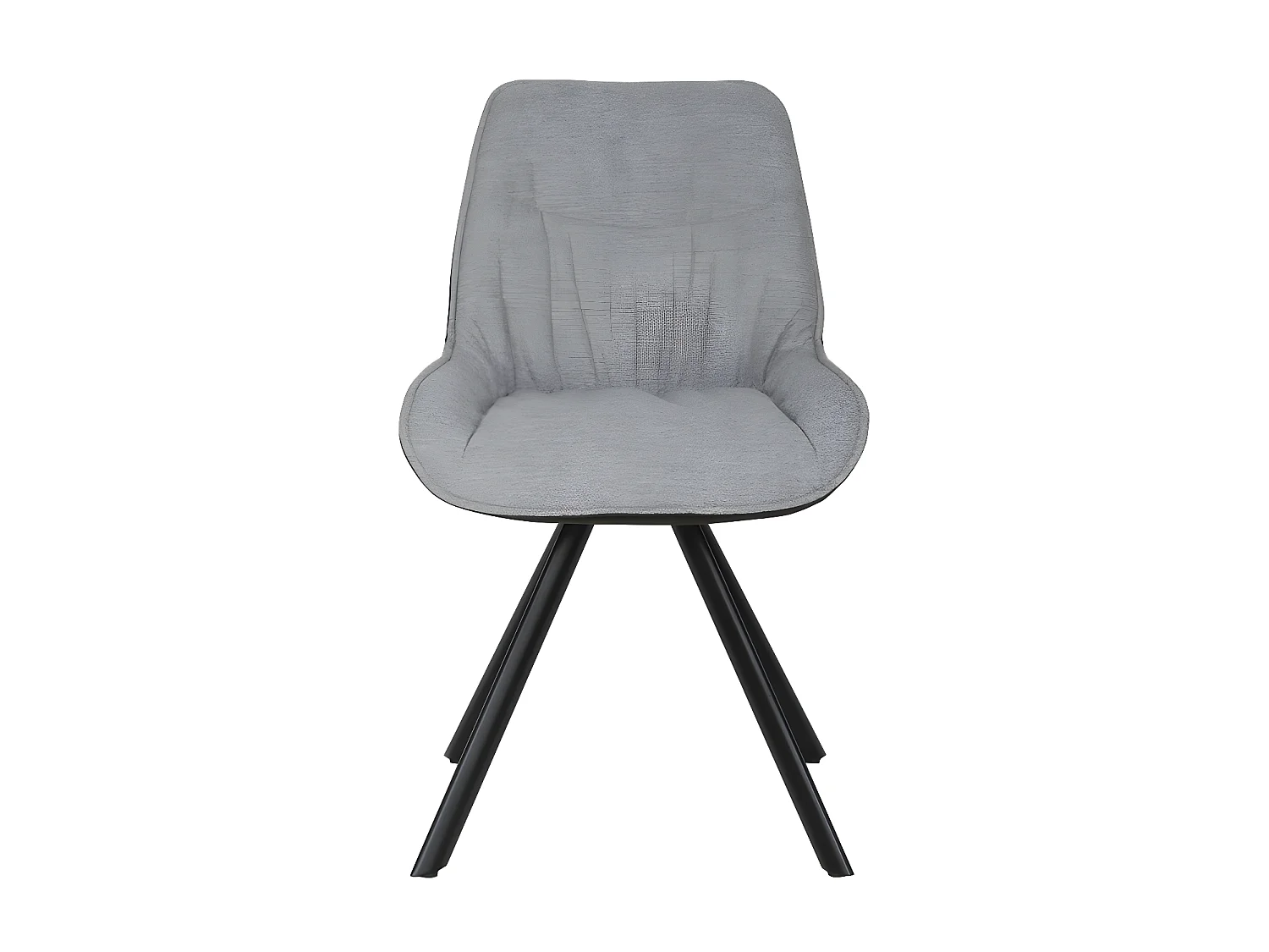 Chaise pivotante 180° tissu gris et microfibre pieds métal - JADEN