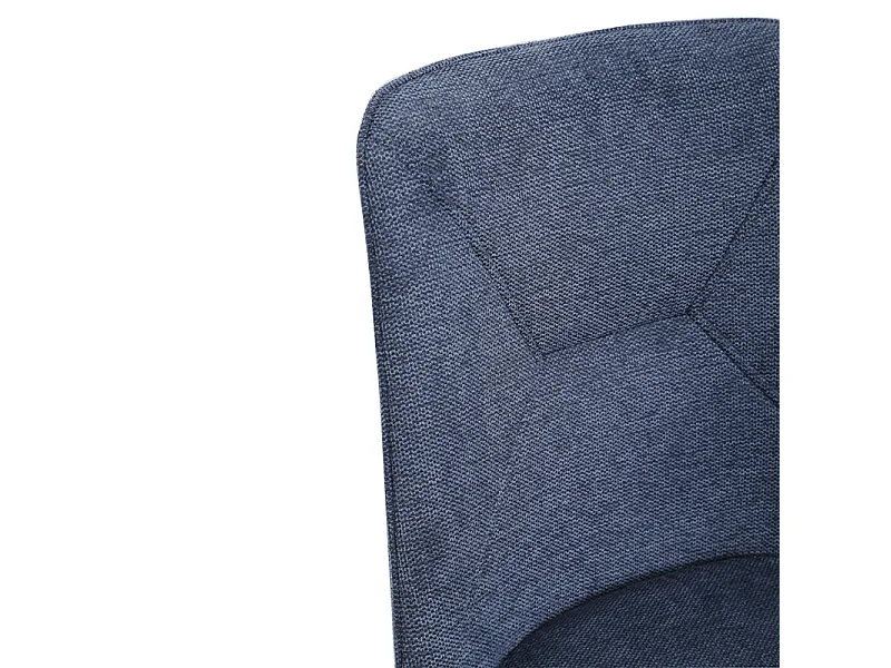 Lot de 2 chaises en tissu bleu foncé 4 pieds en métal noir - MELANIE