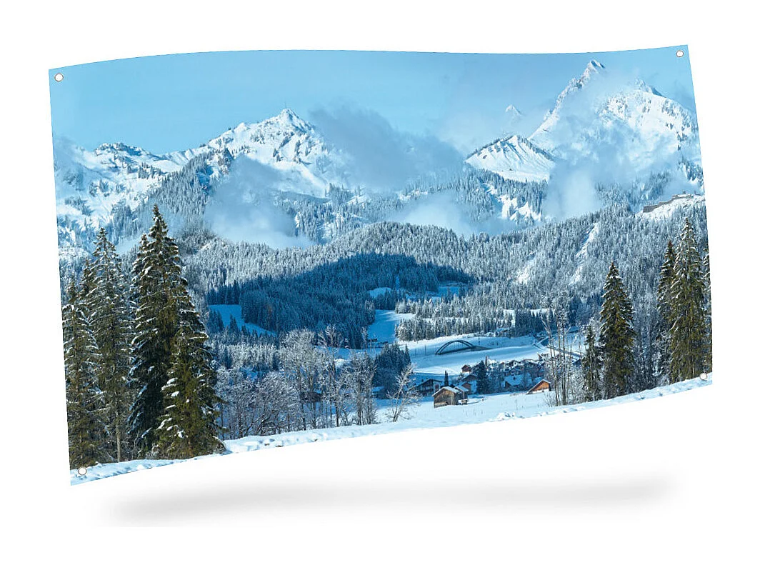 Toile de fond Pays de montagne - 150 x 75 cm - My Village