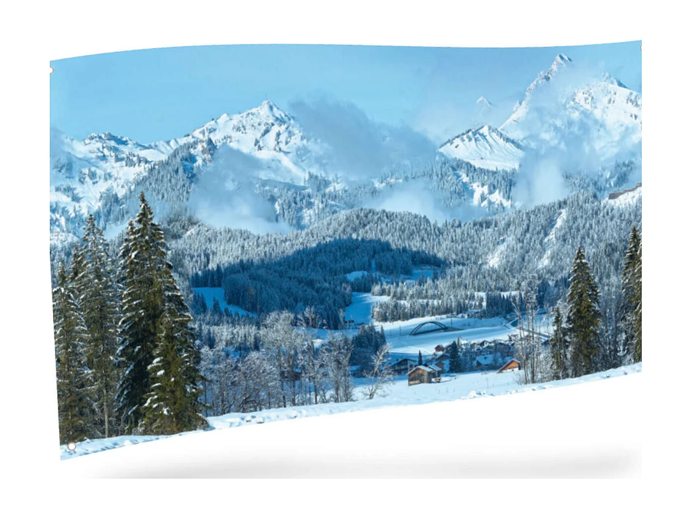 Toile de fond Pays de montagne - 150 x 75 cm - My Village