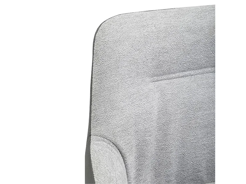 Lot 2 chaises rotatives 180° en tissu gris pied en métal noir - CORINE