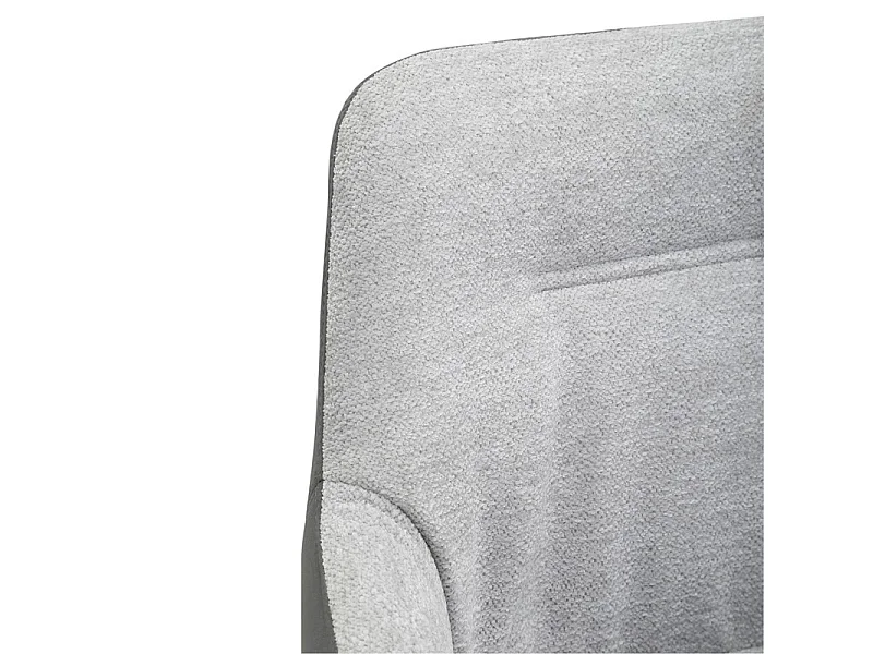 Chaise rotative 180° en tissu gris et pied en métal noir - CORINE