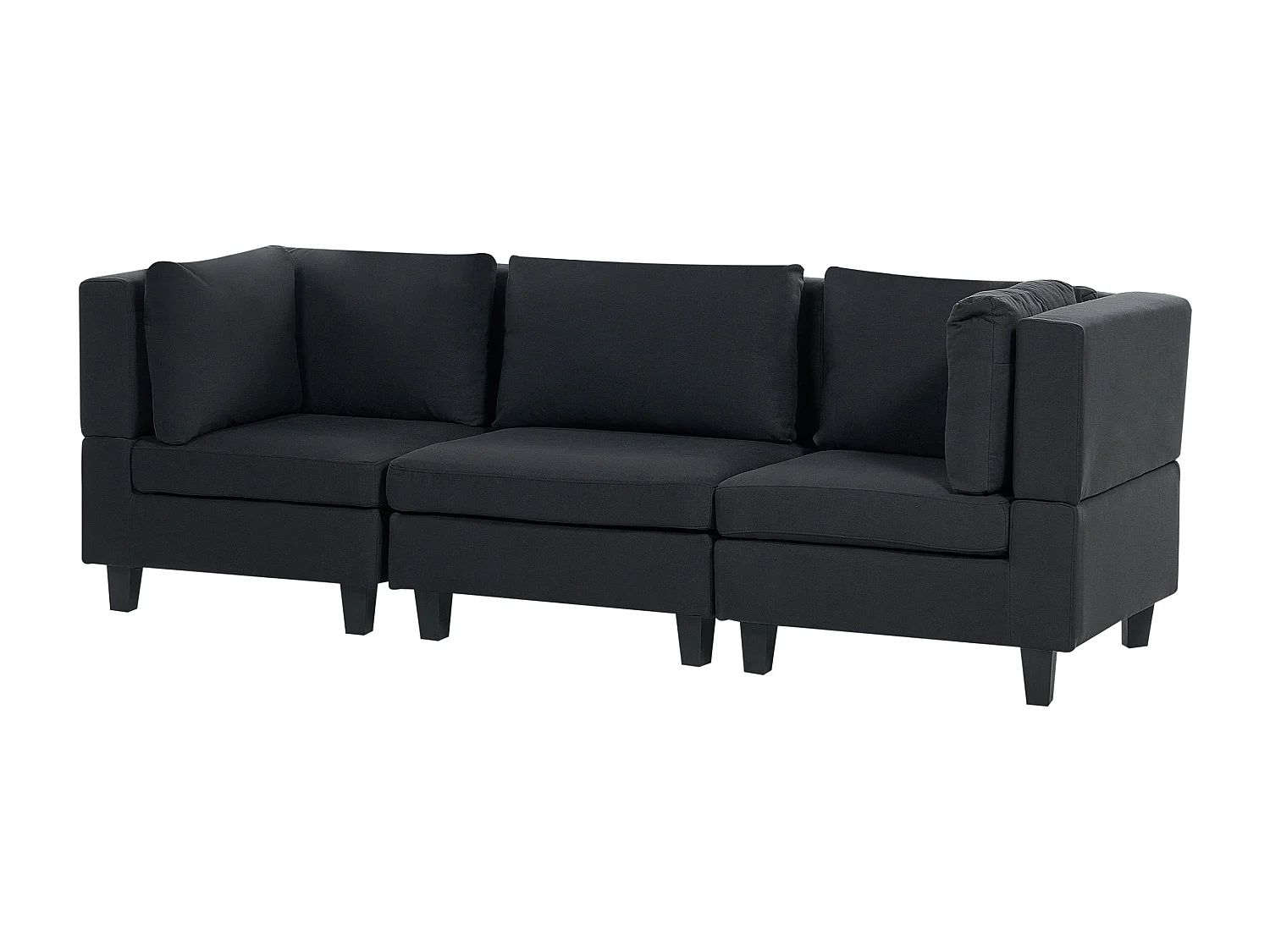 Modulaire bank UNSTAD Stof Zwart 3-zitter