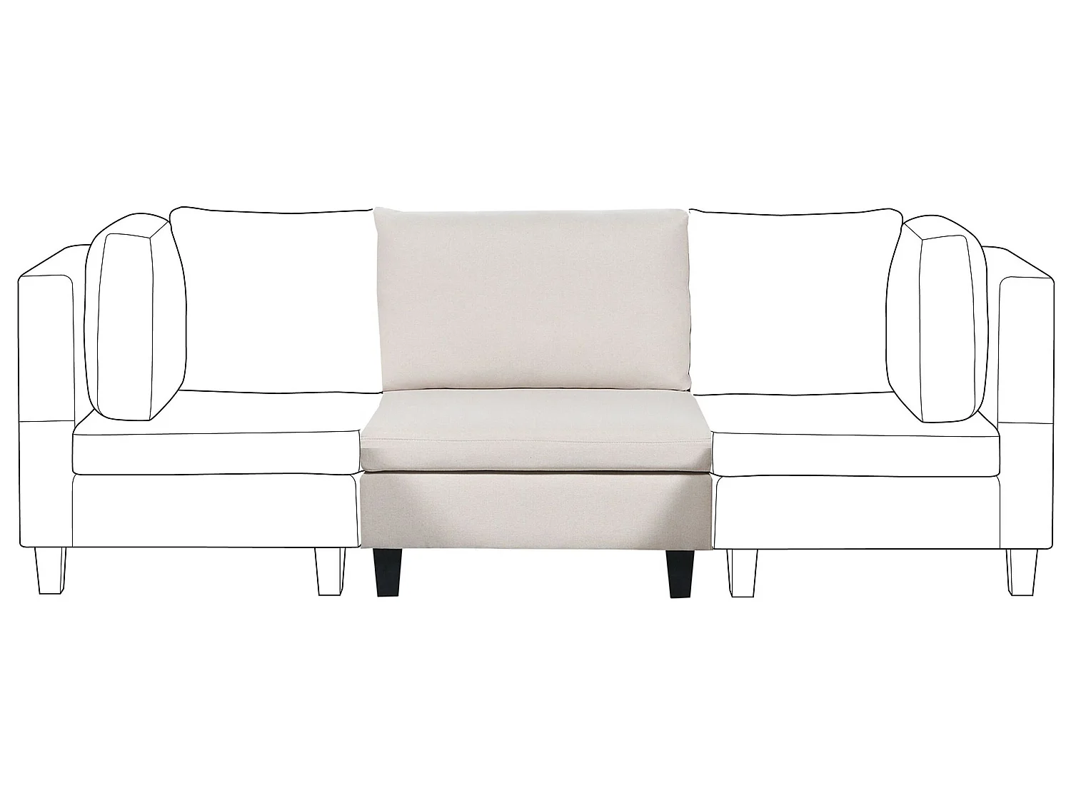 Module fauteuil UNSTAD Tissu Beige clair