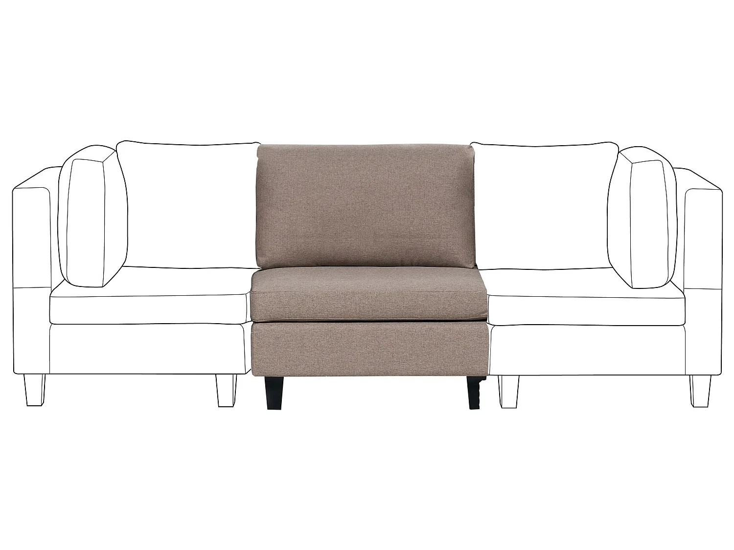 Sezione a 1 posto UNSTAD Tessuto Marrone