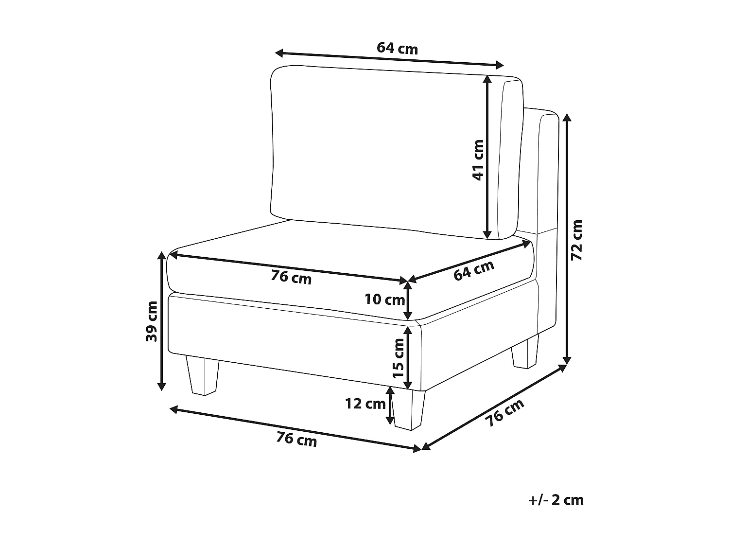 Zitmodule UNSTAD Stof Zwart