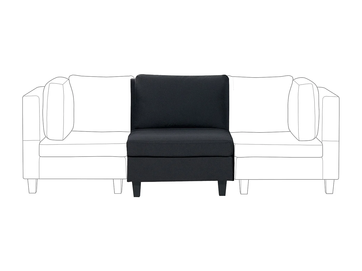 Module fauteuil UNSTAD Tissu Noir