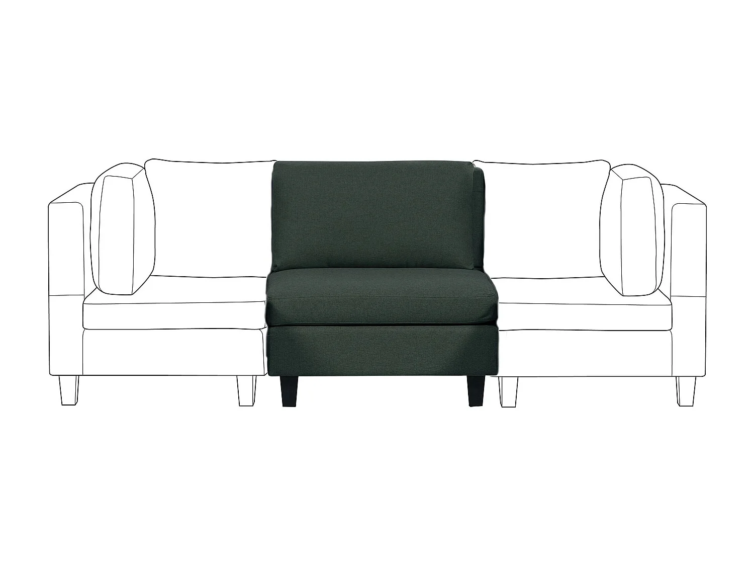 Module fauteuil UNSTAD Tissu Vert foncé