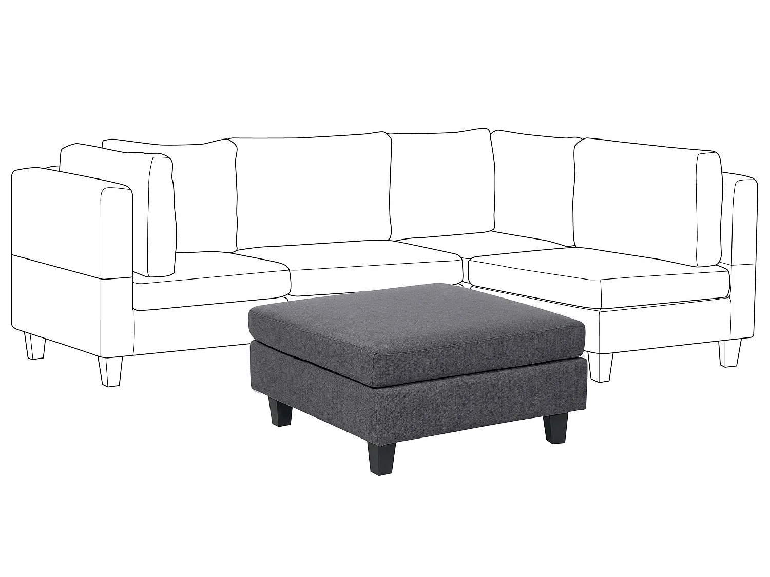 Ottoman UNSTAD Tissu Gris foncé