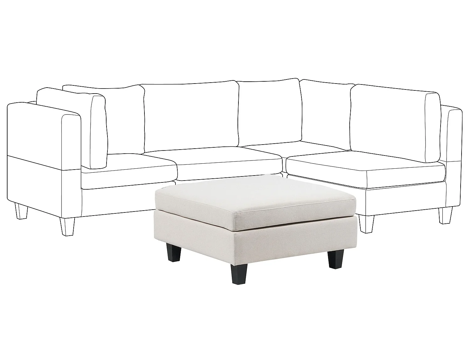 Ottomane UNSTAD Stoff Hellbeige