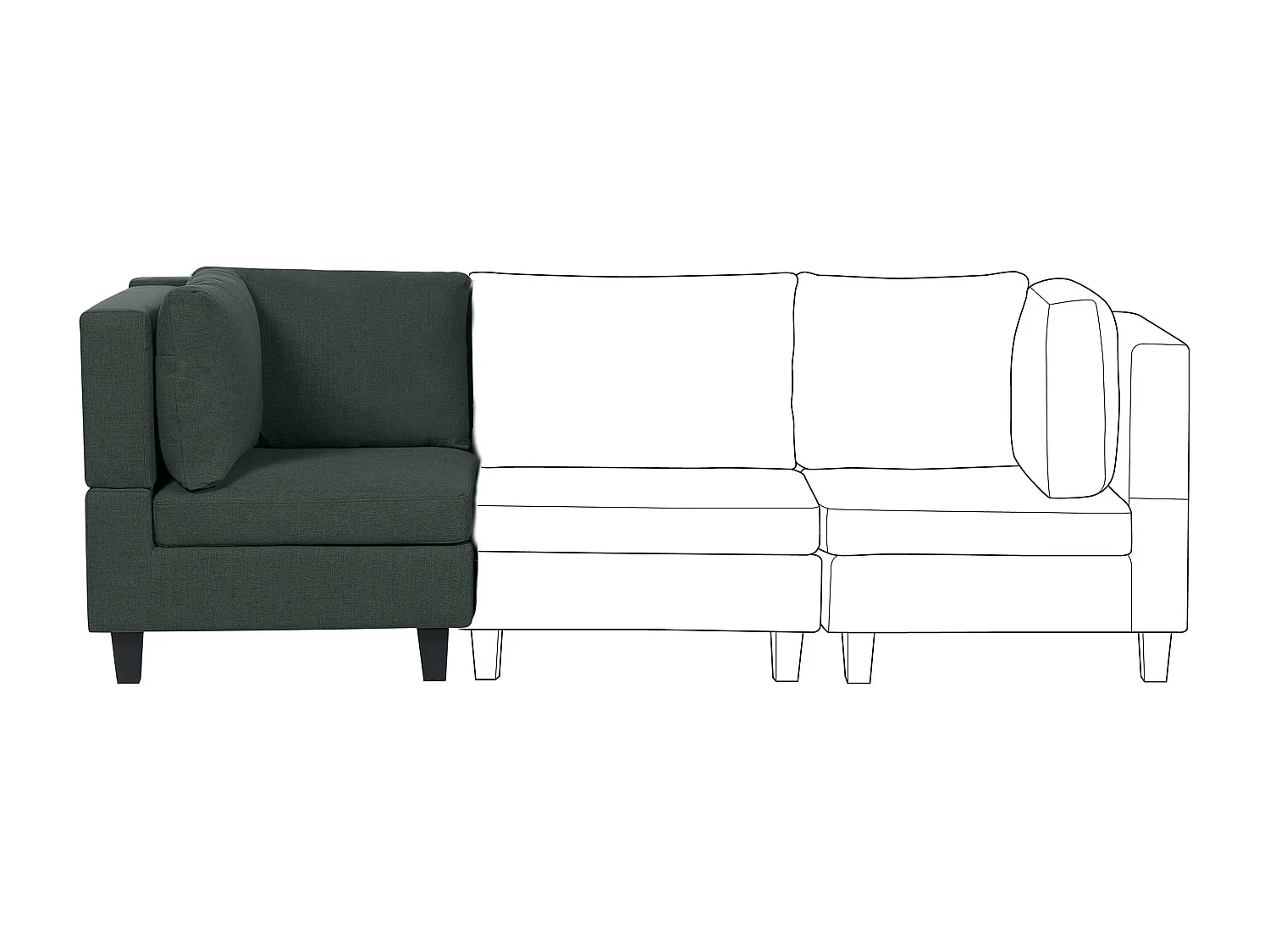 Module d'angle UNSTAD Tissu Vert foncé
