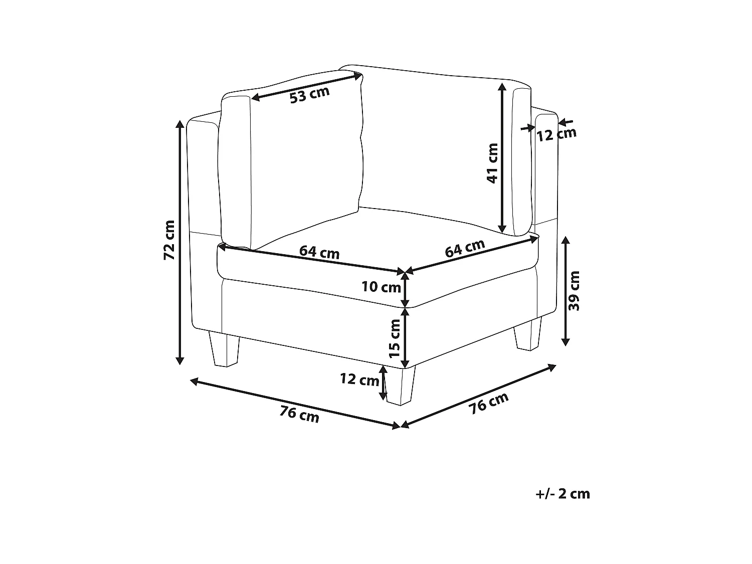 Module d'angle UNSTAD Tissu Beige clair