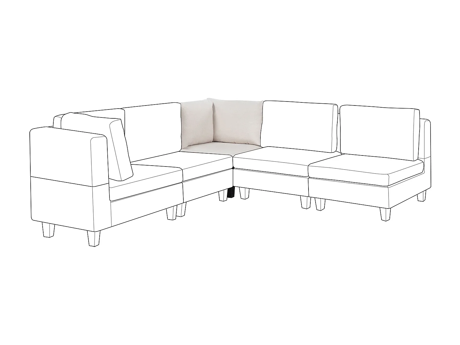 Module d'angle UNSTAD Tissu Beige clair