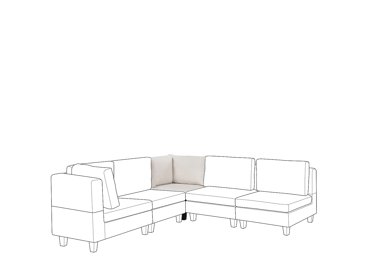 Module d'angle UNSTAD Tissu Beige clair