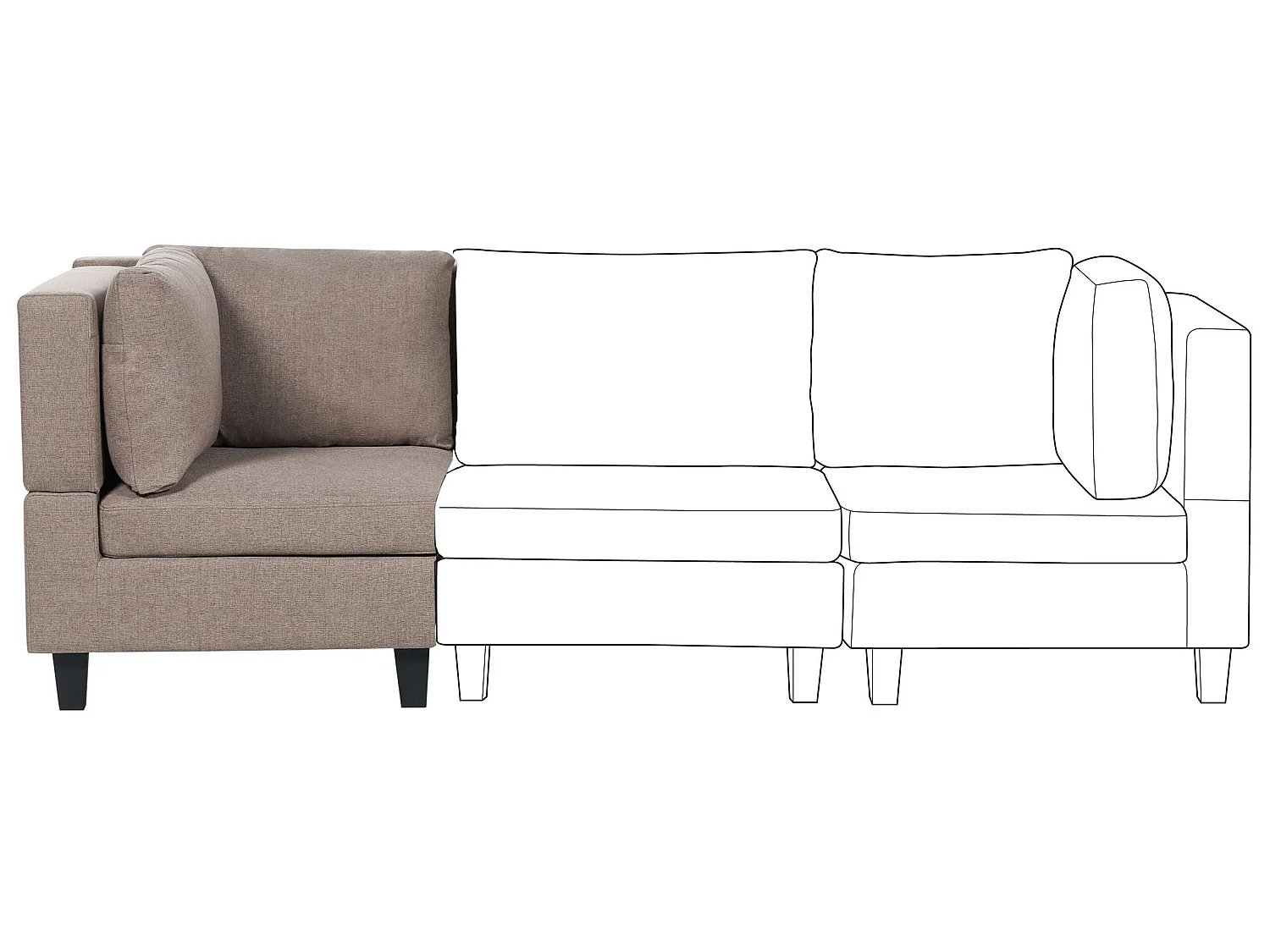 Module d'angle UNSTAD Tissu Marron