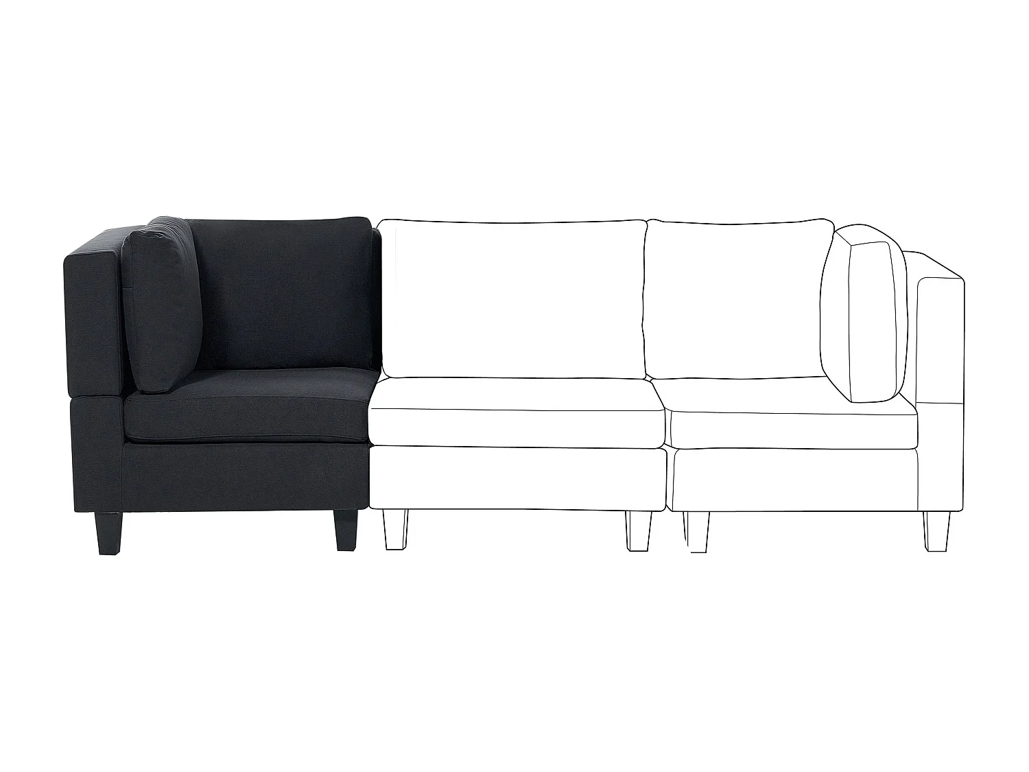 Module d'angle UNSTAD Tissu Noir