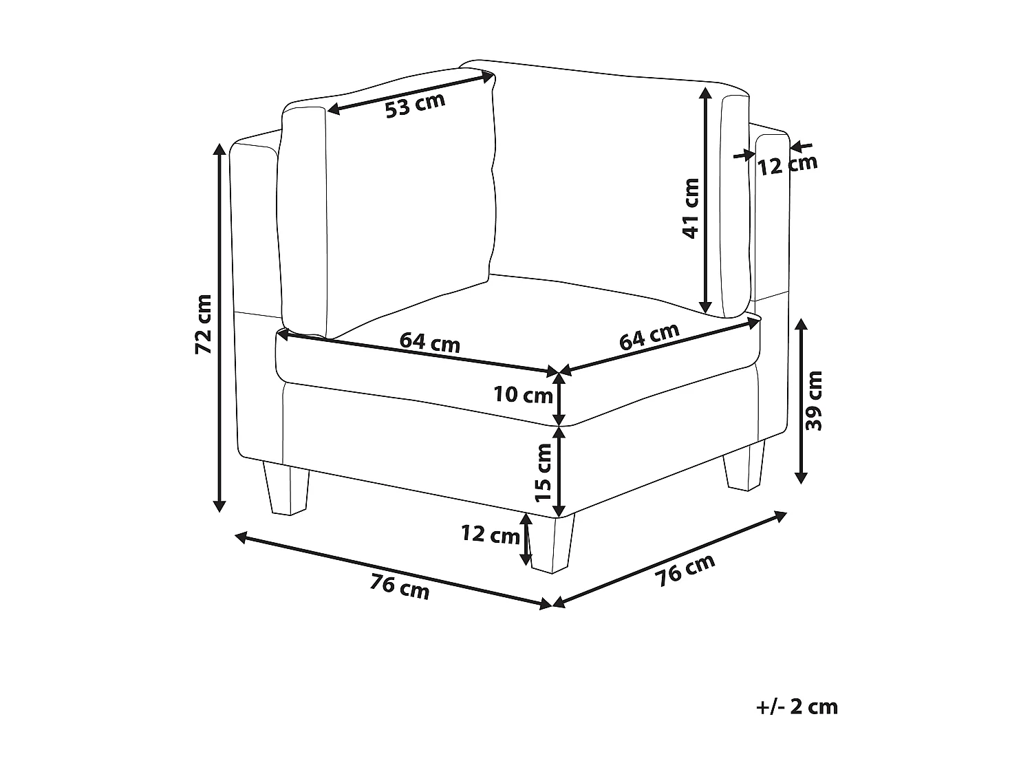Module d'angle UNSTAD Tissu Noir