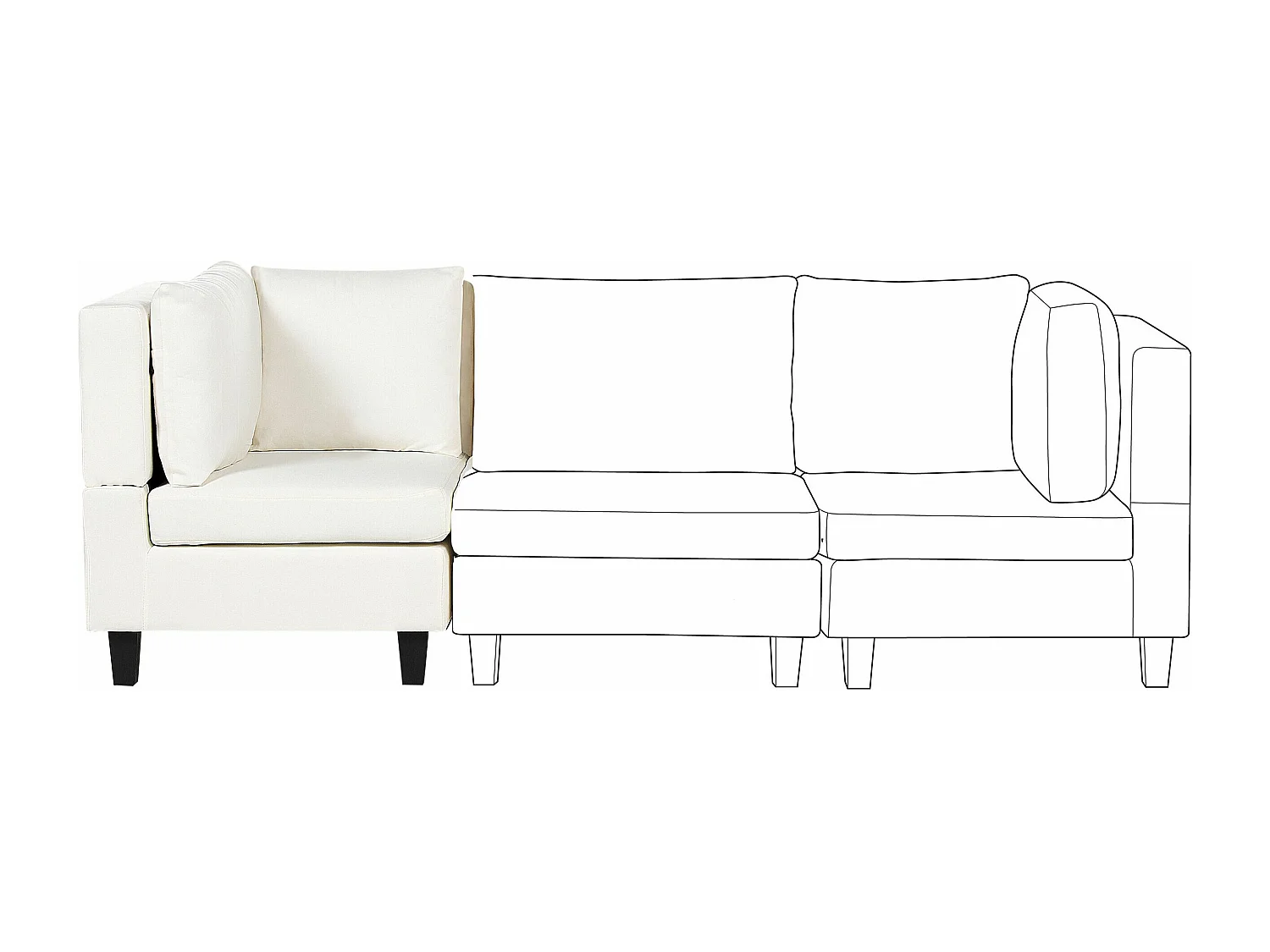 Module d'angle UNSTAD Tissu Blanc cassé