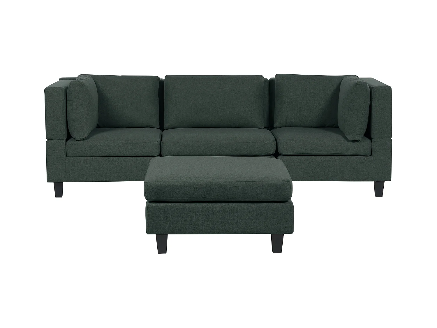 Sofa modułowa UNSTAD Ciemnozielony z otomaną dla 3 osób
