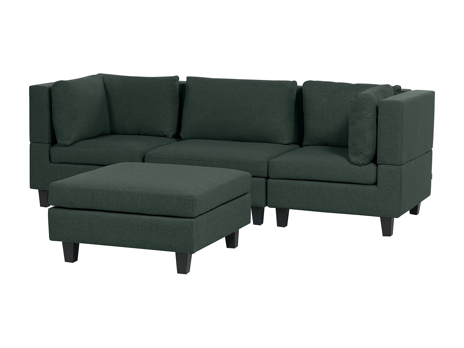 Modulaire bank UNSTAD Stof Donkergroen Met ottomaan 3-zitter
