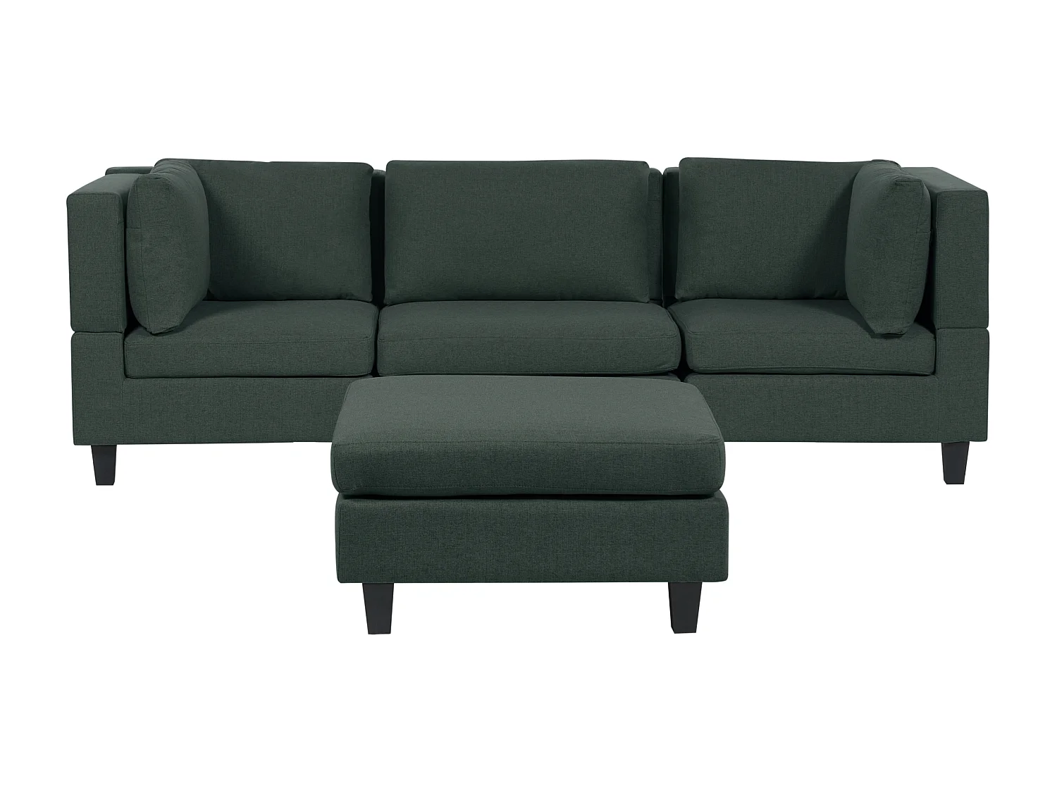 Modulaire bank UNSTAD Stof Donkergroen Met ottomaan 3-zitter