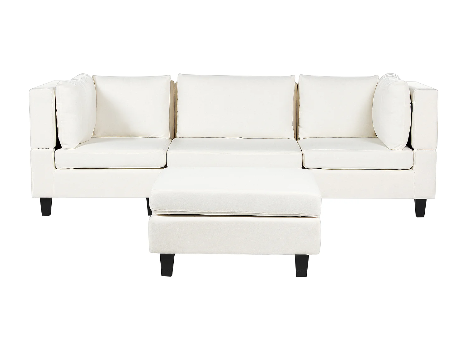 Modulaire bank UNSTAD Stof Gebroken wit Met ottomaan 3-zitter