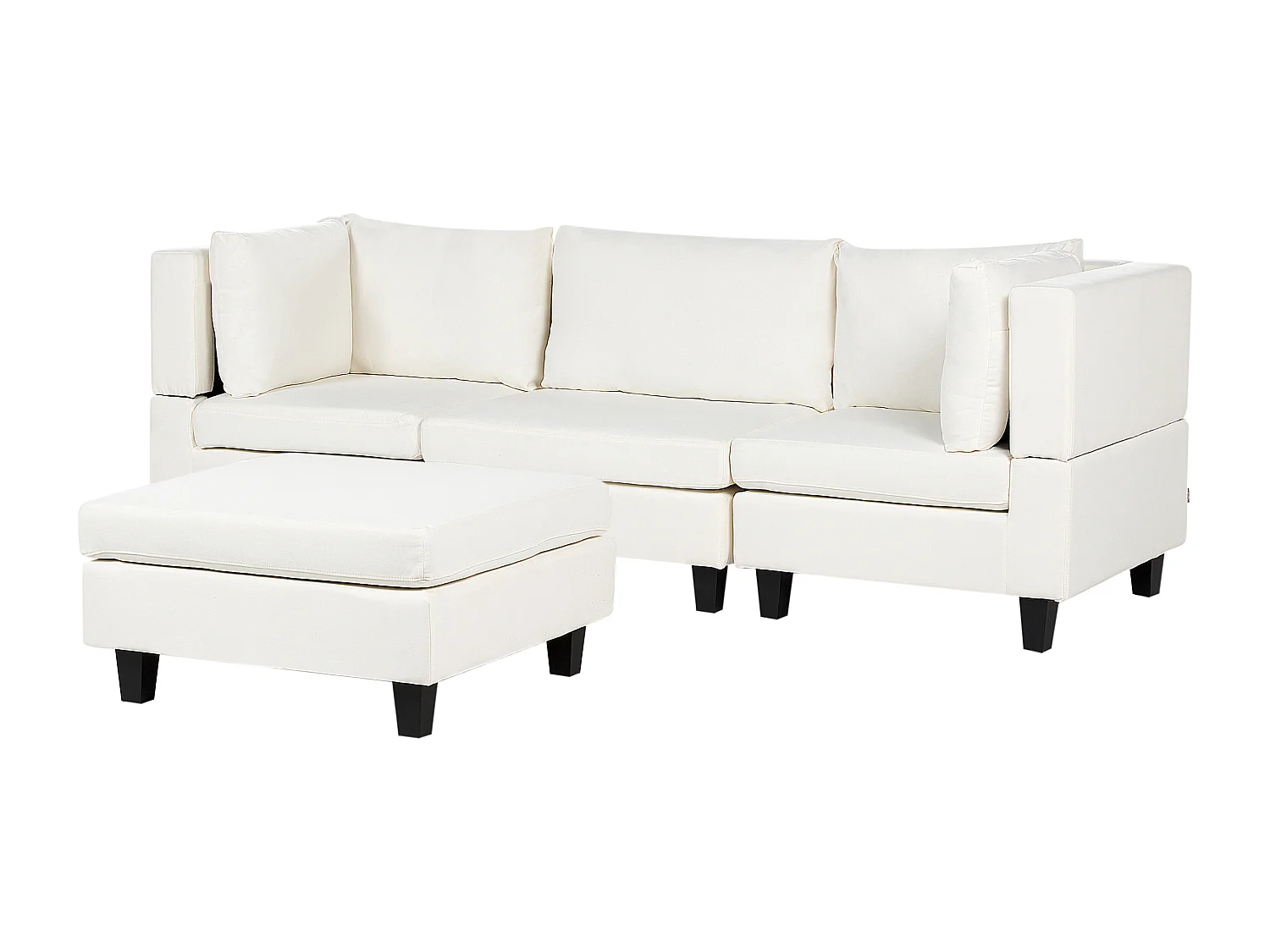 Modulaire bank UNSTAD Stof Gebroken wit Met ottomaan 3-zitter