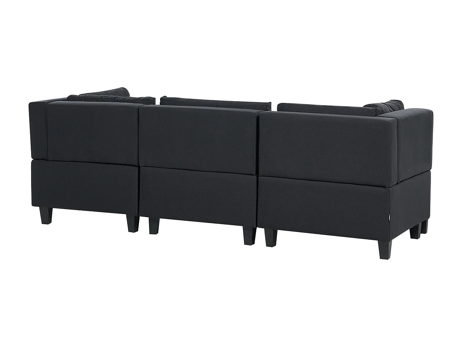 Sofá modular UNSTAD Tela Negro con otomana 3 plazas