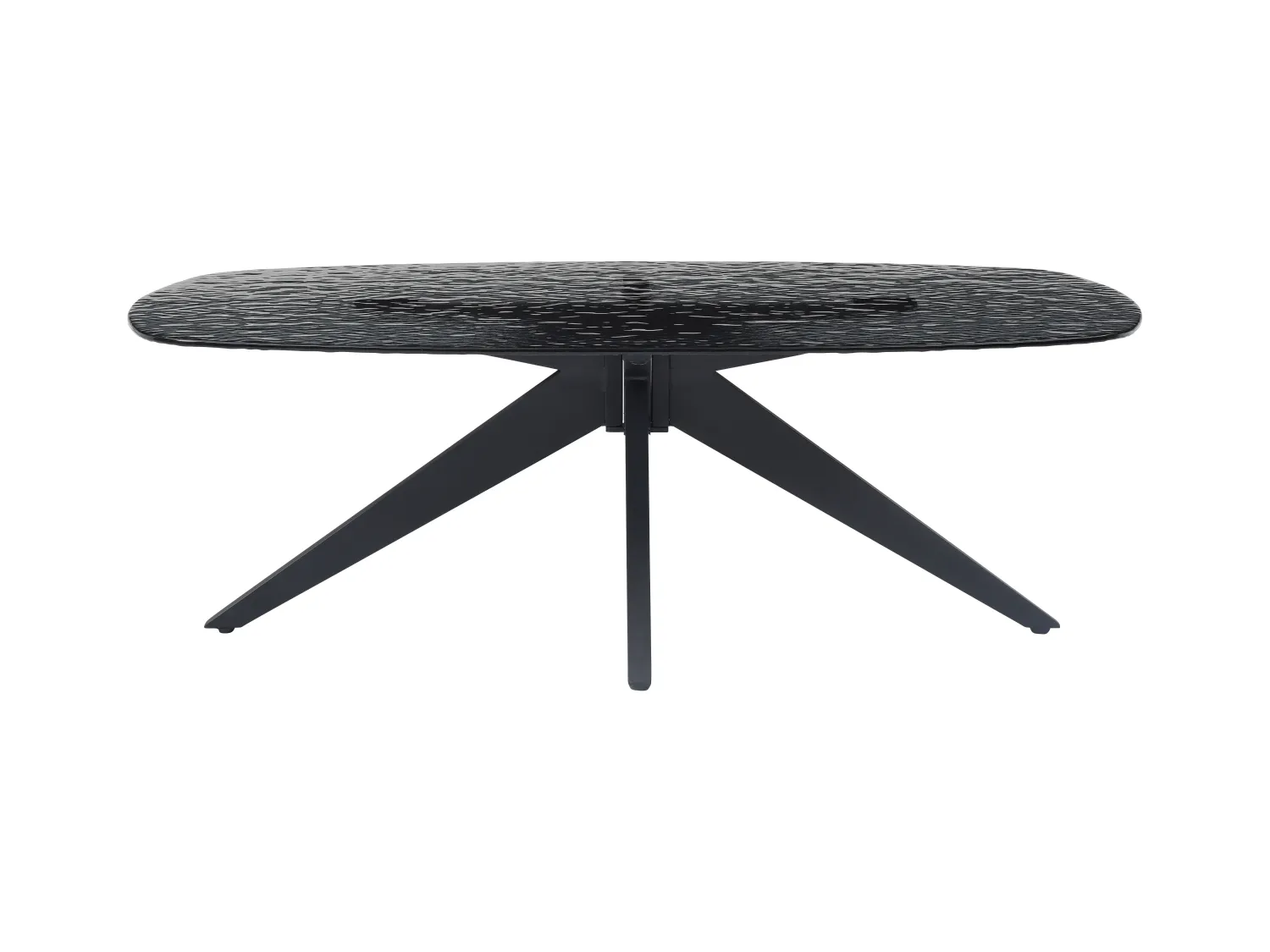 Mesa de centro de vidrio templado burbujeado y metal - Negro - LEGRIO de Maison Céphy