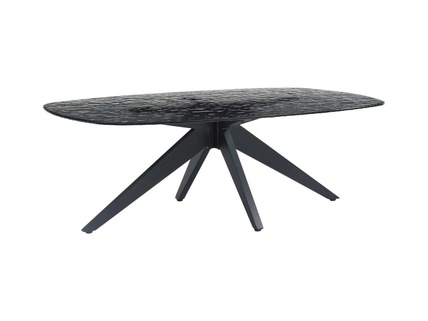 Mesa de centro de vidrio templado burbujeado y metal - Negro - LEGRIO de Maison Céphy