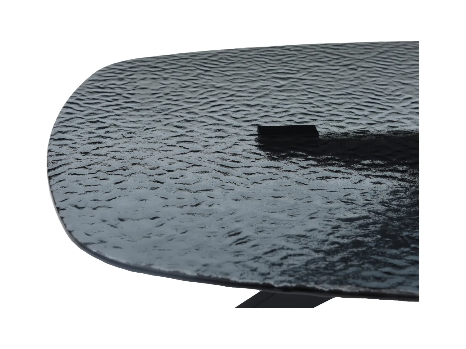 Mesa de centro de vidrio templado burbujeado y metal - Negro - LEGRIO de Maison Céphy