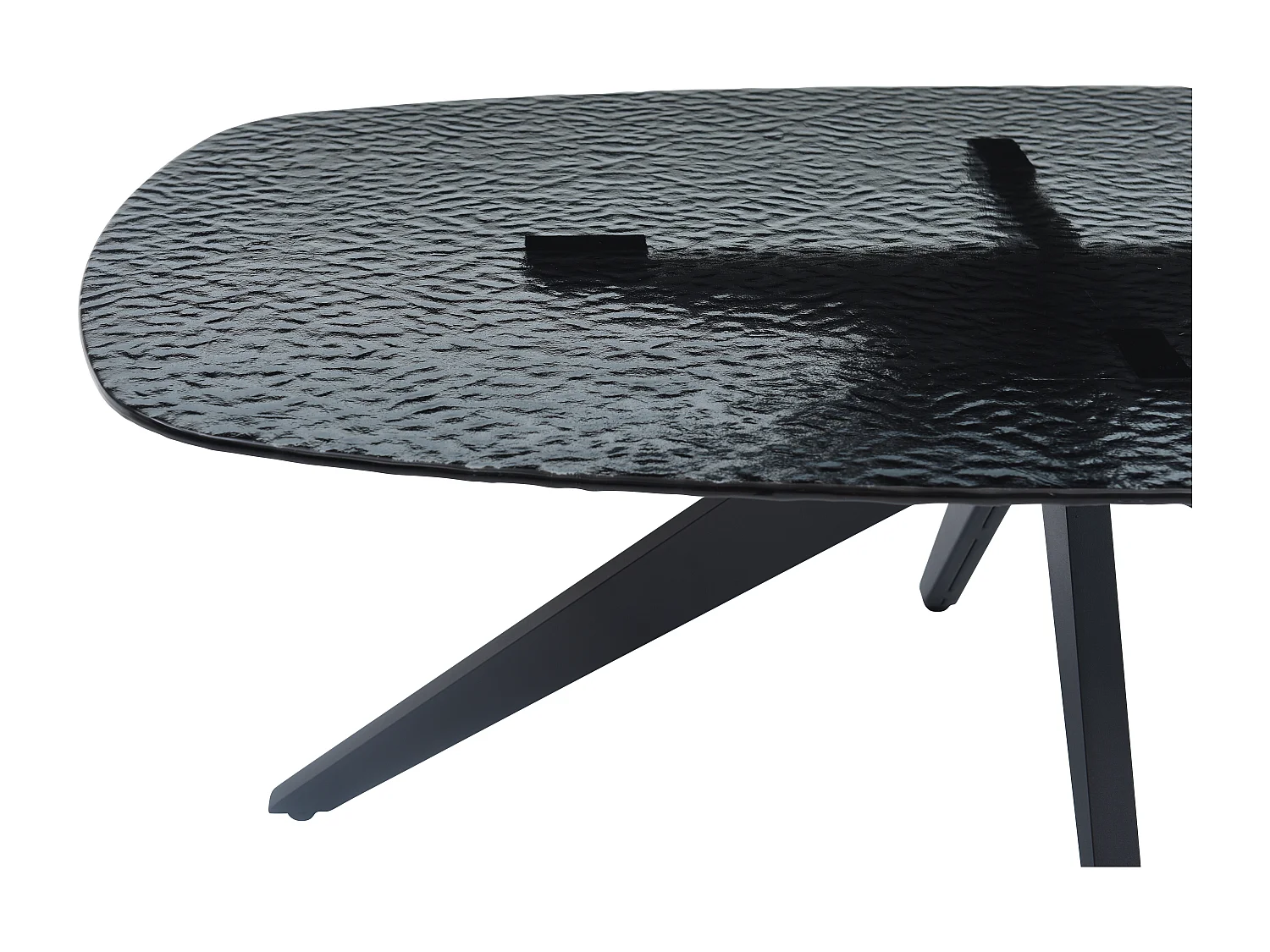 Mesa de centro em vidro temperado com bolhas e metal preto - LEGRIO de Maison Céphy