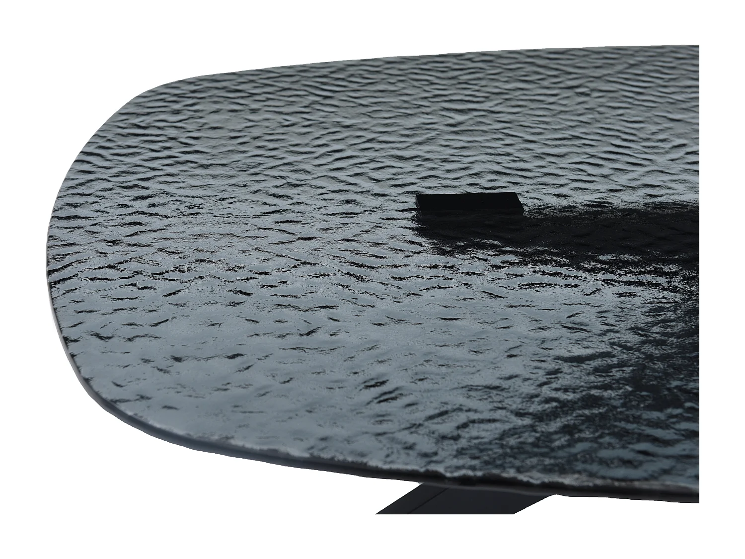 Mesa de centro em vidro temperado com bolhas e metal preto - LEGRIO de Maison Céphy