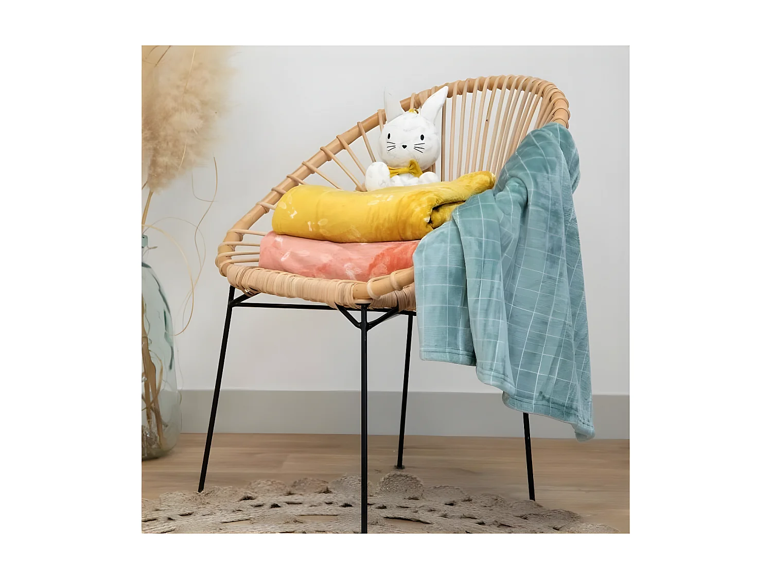 COUVERTURE MICRODOUX 75x100 cm CARREAUX