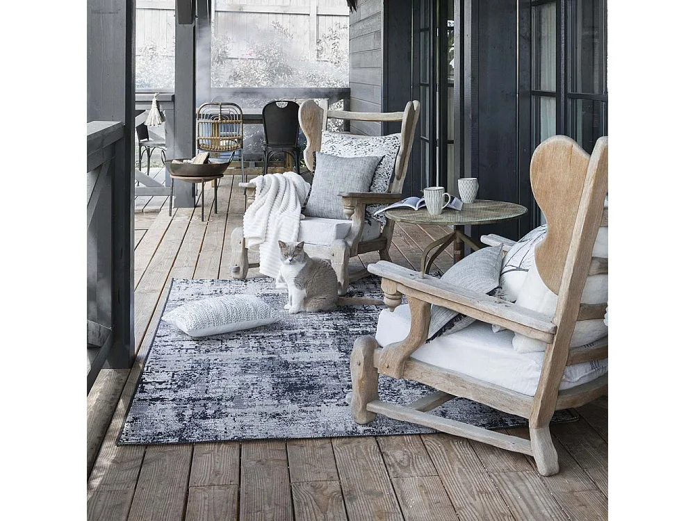 Tapis en polypropylène gris Catania 110 x 60 cm