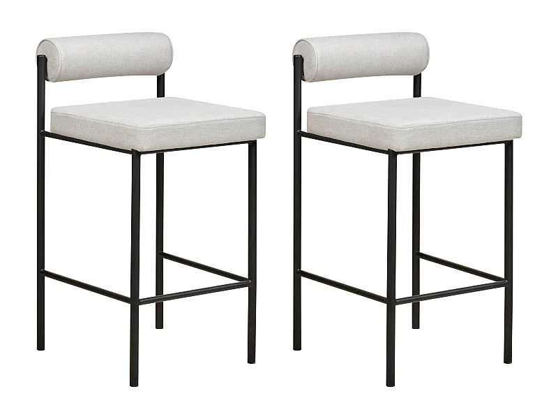 Conjunto de 2 sillas de bar AMAYA Gris claro
