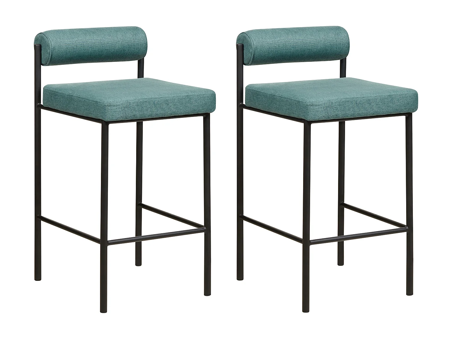 Lot de 2 chaises de bar AMAYA Bleu paon