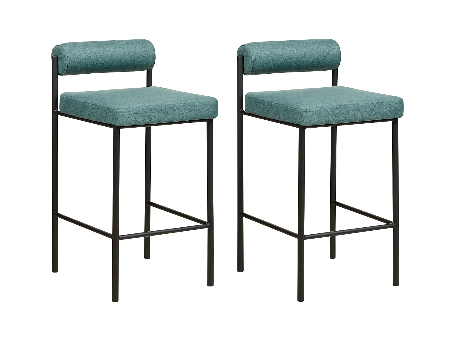 Lot de 2 chaises de bar AMAYA Bleu paon