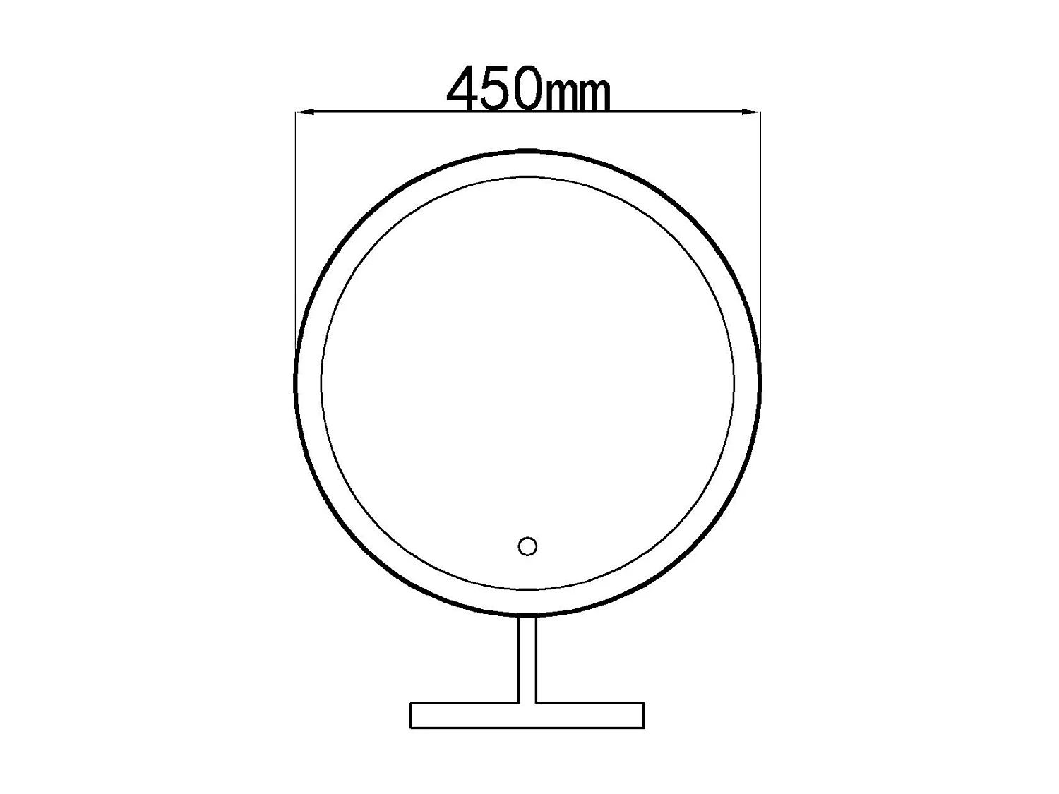 LuxuryBain- Miroir salle de bain, coiffeuse, chambre à LED 45cm à intensité variable avec cadre en aluminium Noir LB-1200