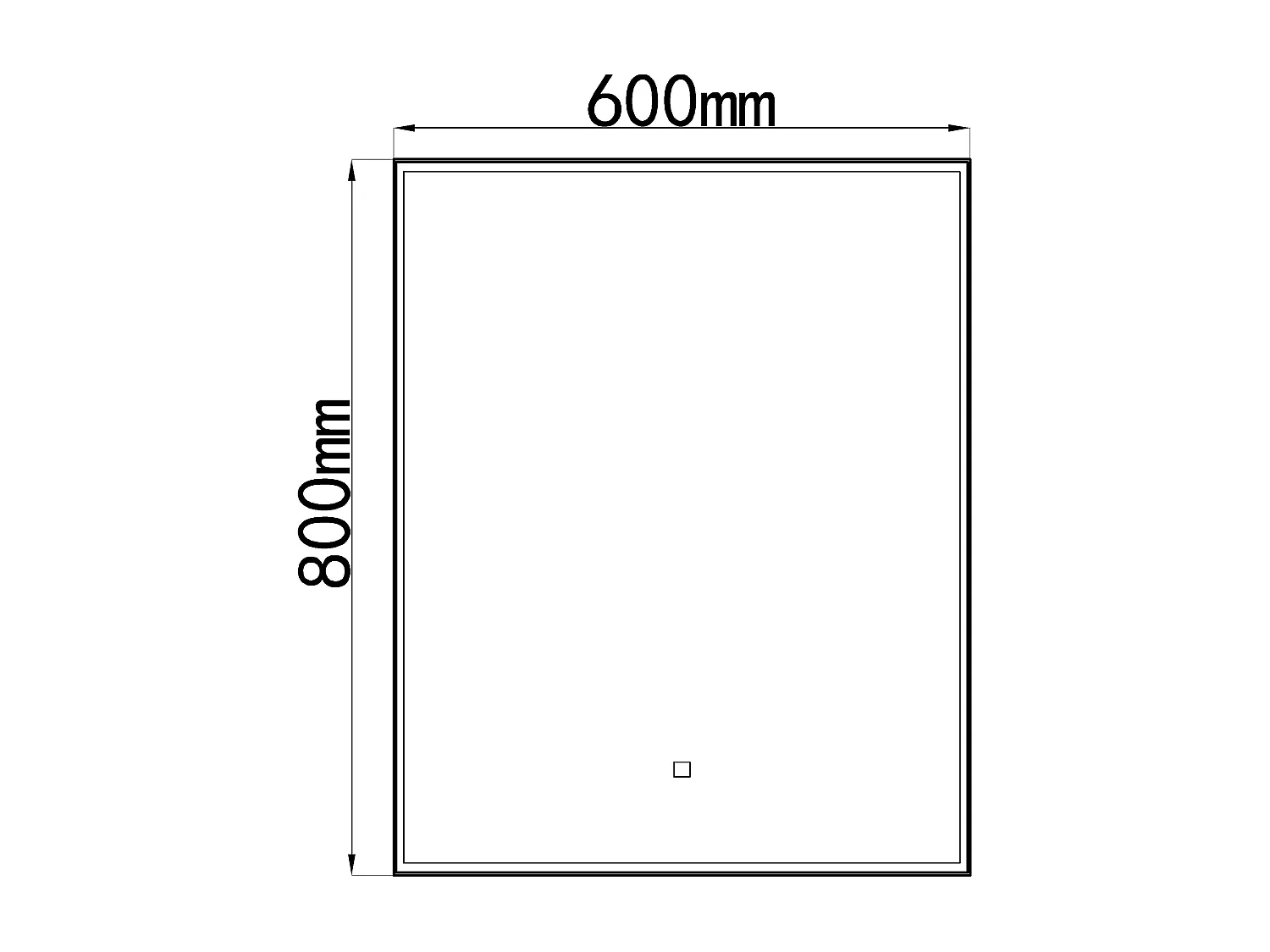 LuxuryBain- Miroir de salle de bain LED avec cadre en aluminium noir - 60x80cm LB-126080