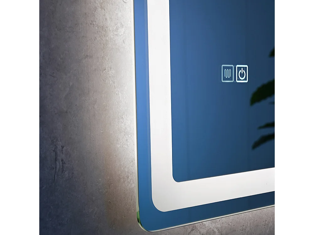 Miroir salle de bain LED 60x80cm anti buée avec LED 3 couleurs et loupe x3 LB-3612