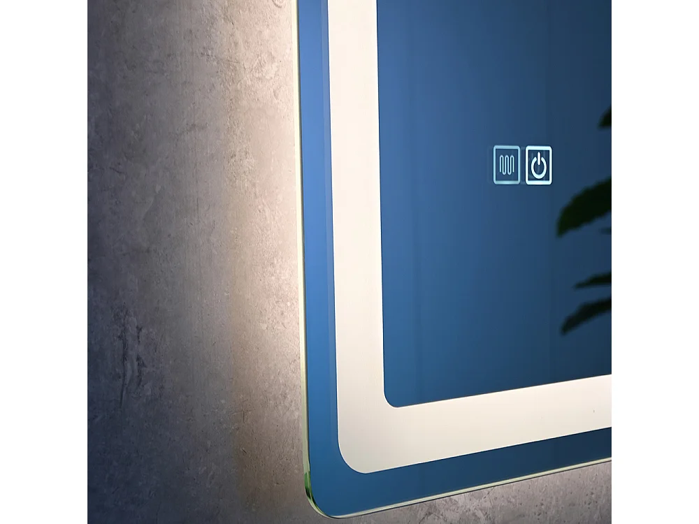 Miroir salle de bain LED 60x80cm anti buée avec LED 3 couleurs et loupe x3 LB-3612