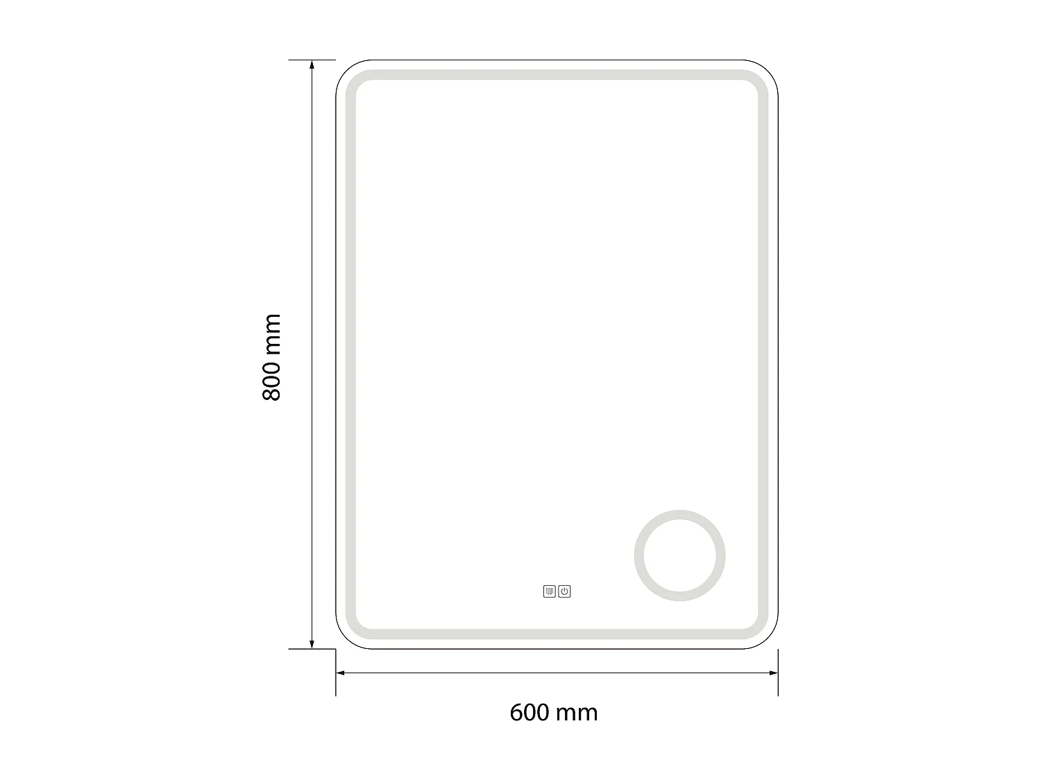 Miroir salle de bain LED 60x80cm anti buée avec LED 3 couleurs et loupe x3 LB-3612